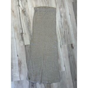 Free people beach We The Free oatmeal ribbed maxi skirt side slits Anthropologie